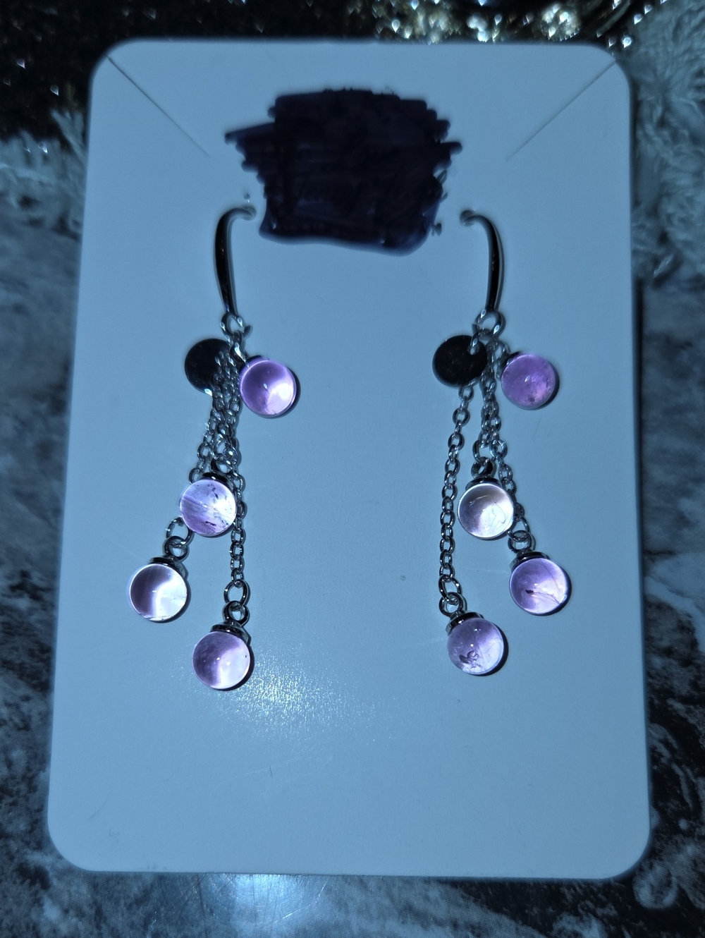 Purple Amethyst Ball Earrings